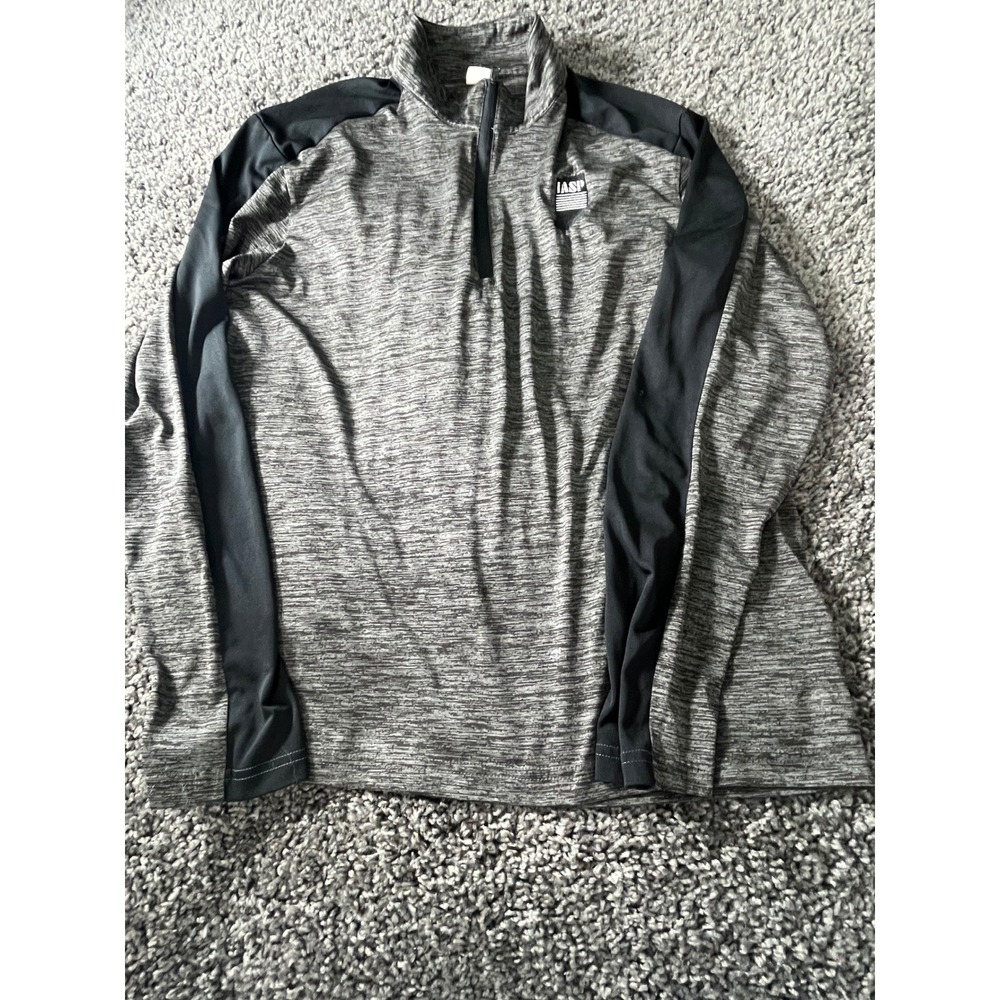 Sport-Tek Womens Gray Space Dye Quarter Zip Pullover Activewear Shirt Large IASP
